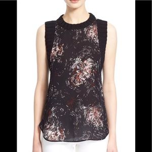 Elizabeth and James silk and knit tank top